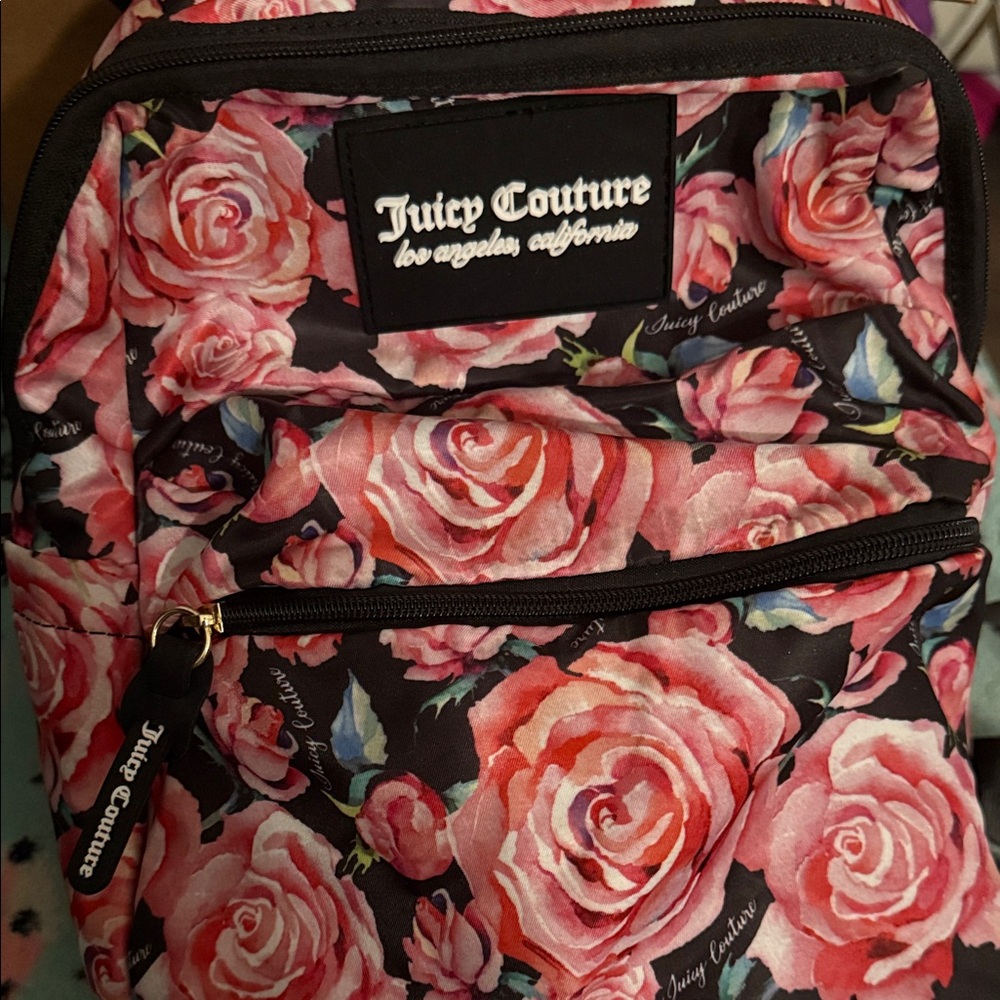 Juicy Couture Pink Rose Print Backpack
